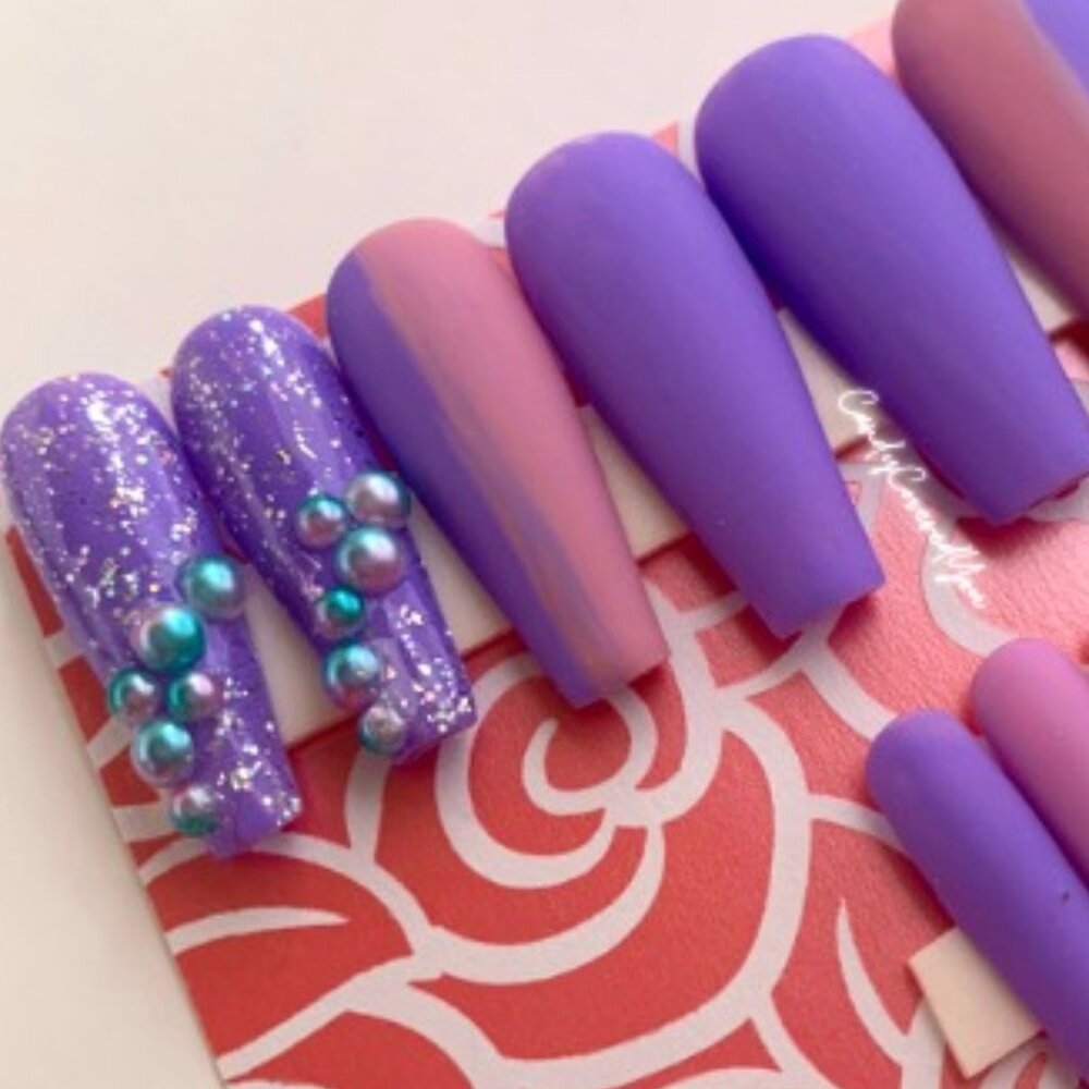 Gel PRESS'ON Nails: Purple Pearl